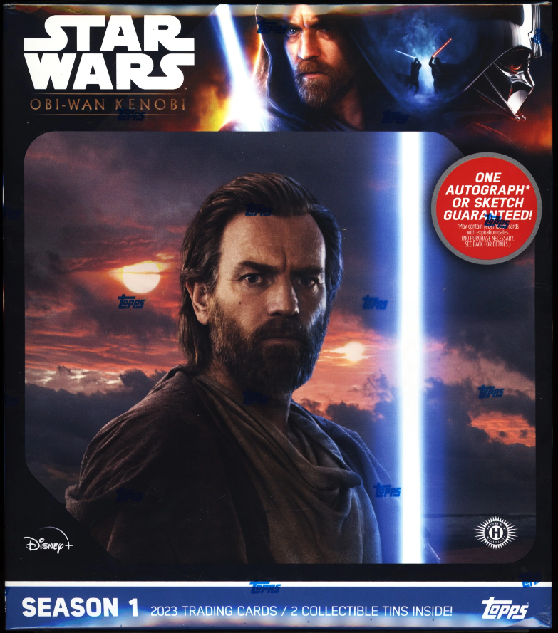 2023 Topps Star Wars Obi-Wan Kenobi Collector Hobby Box (2 tins per box. 7 packs per tin. 8 cards per pack.)