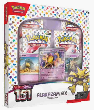 Pokemon Trading Card Game: Scarlet and Violet 151 Alakazam ex Collection (4 packs per box, 10 cards per pack)