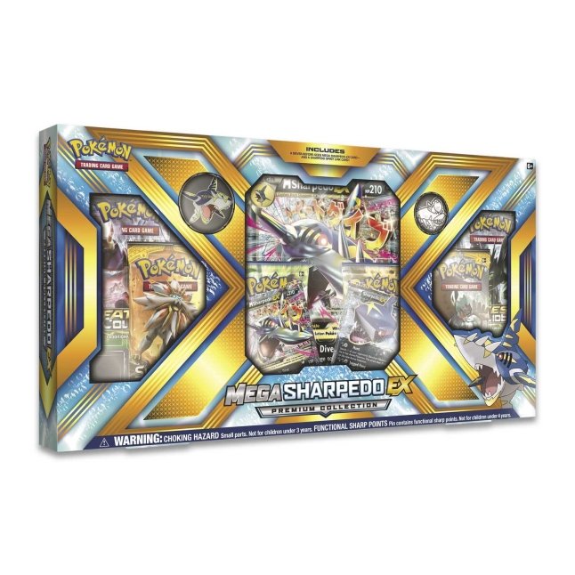 Pokemon Mega Sharpedo EX Premium Collection Box (6 packs per box, 10 cards per box)
