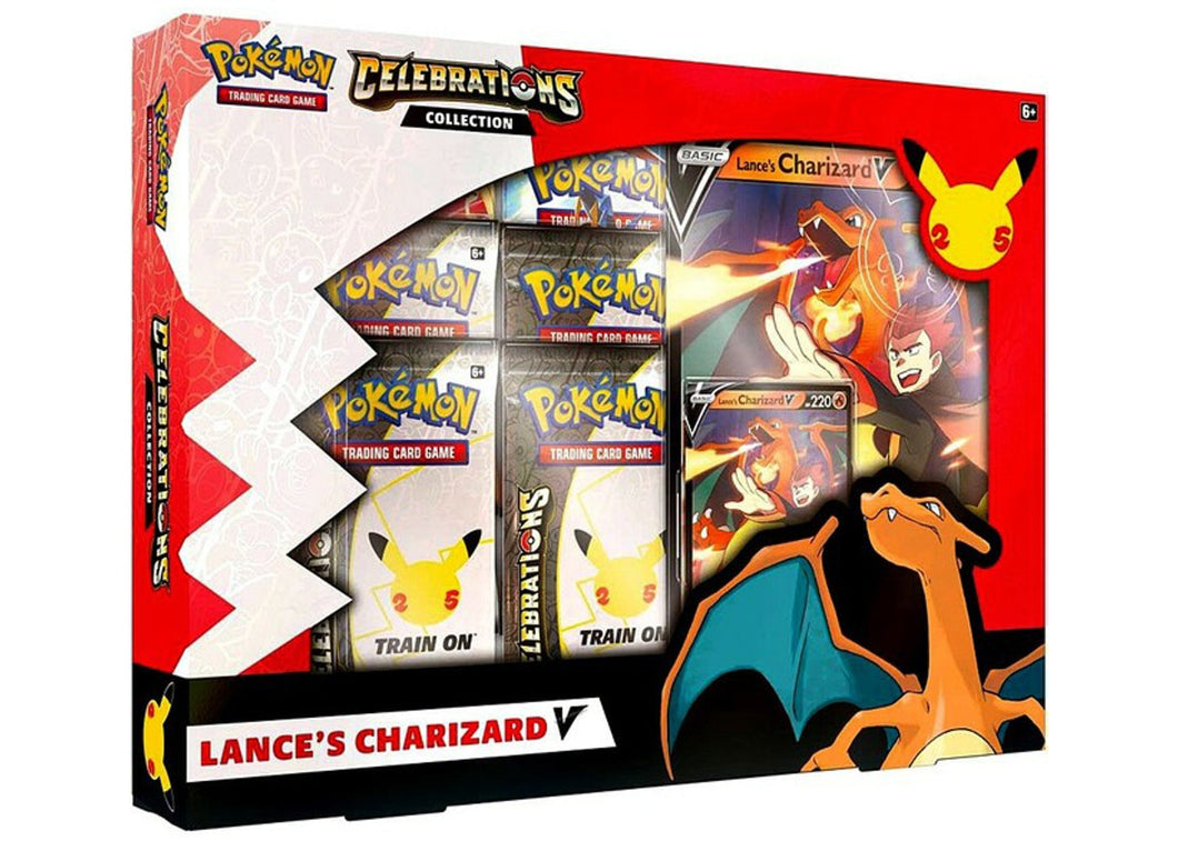 Pokemon Celebrations Lance's Charizard V Box (4 packs with 4 cards & 2 packs with 10 cards)