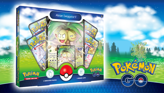 Pokemon GO Alolan Exeggutor Collection Box (4 packs per pack, 10 cards per box)